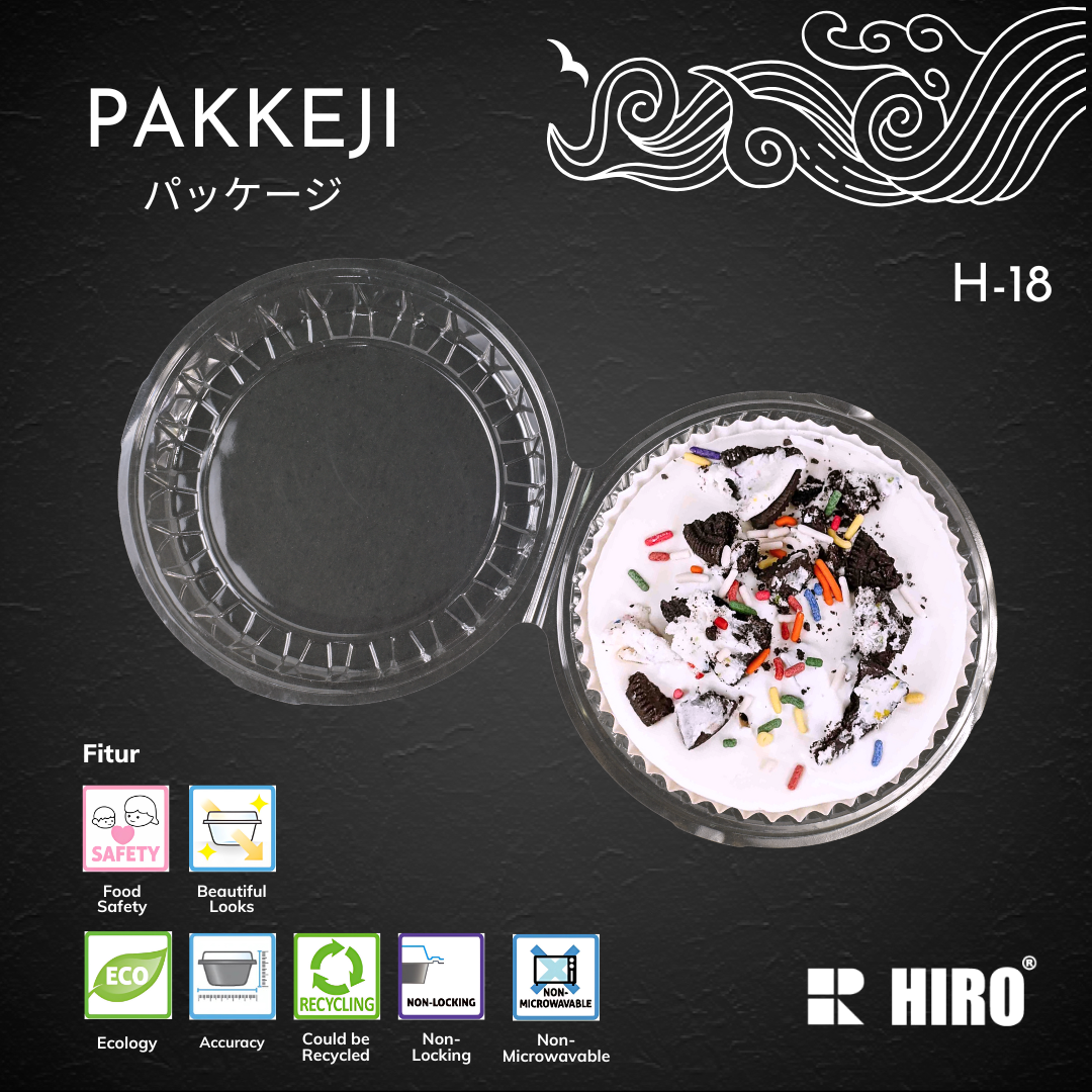 CAKE BOX - H-18 TRANSPARENT - HIRO FOOD - Gambar 4