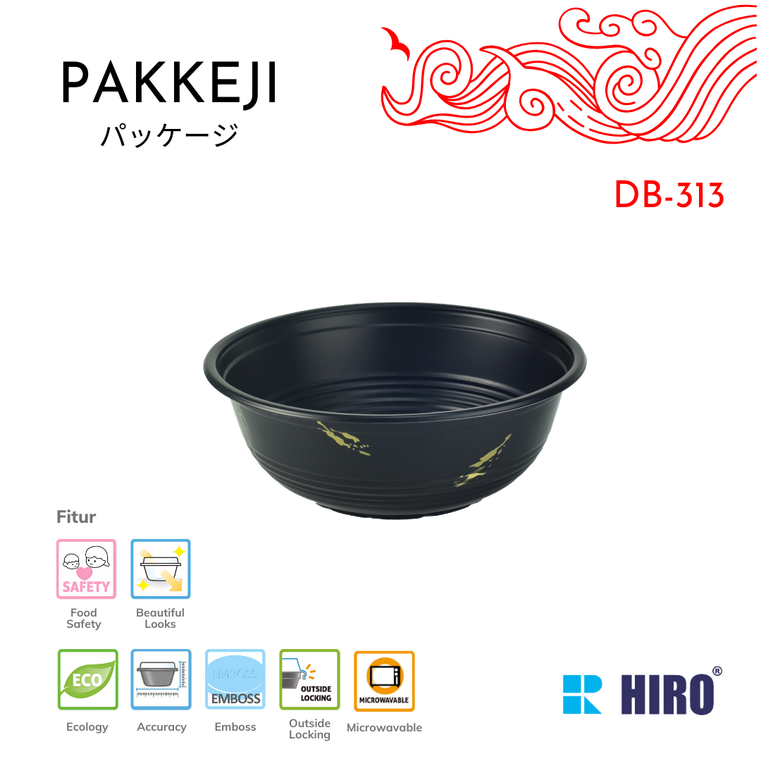 BOWL - DB-313 BLACK-NEGORO - HIRO FOOD - Gambar 2