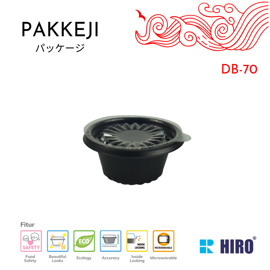 SAUCE CUP - DB-70 BLACK - HIRO FOOD