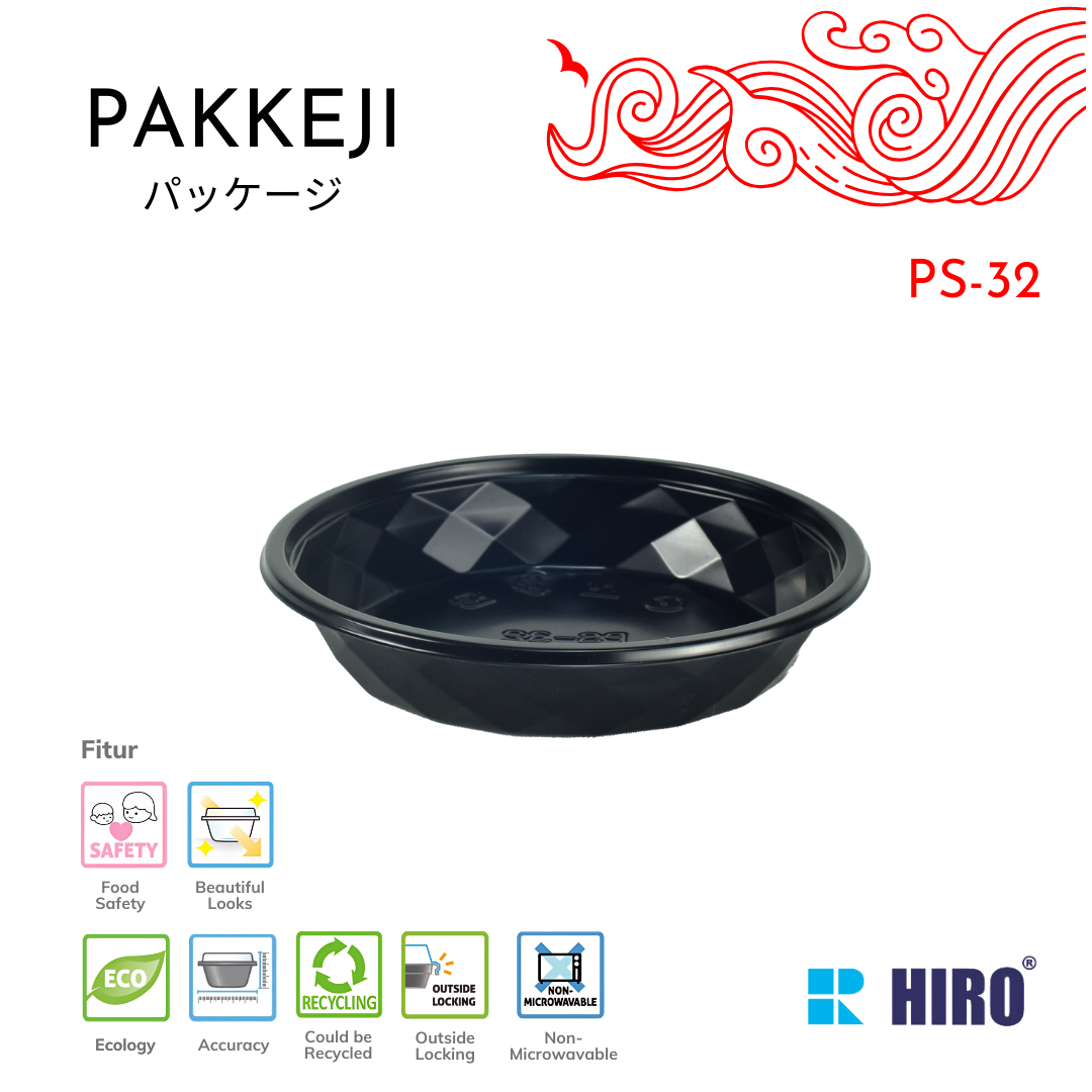 BOWL - PS-32 BLACK - HIRO FOOD - Gambar 2