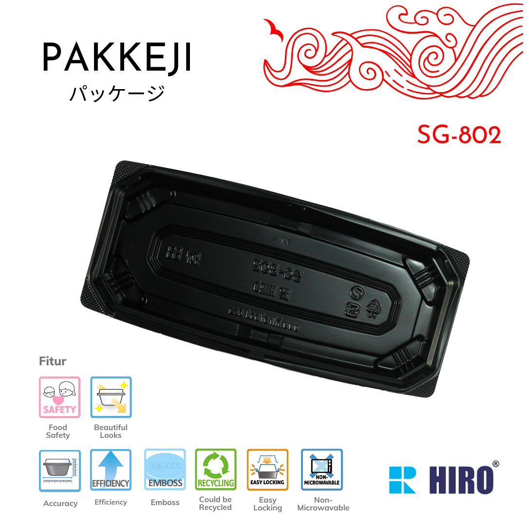 SUSHI TRAY - SG-802 BLACK - HIRO FOOD - Gambar 3