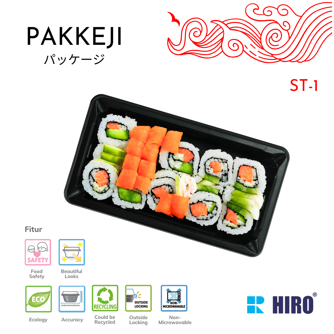 SUSHI TRAY - ST-1 BLACK - HIRO FOOD - Gambar 4