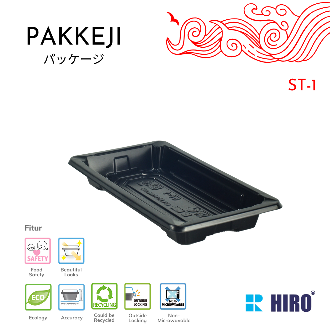 SUSHI TRAY - ST-1 BLACK - HIRO FOOD - Gambar 2