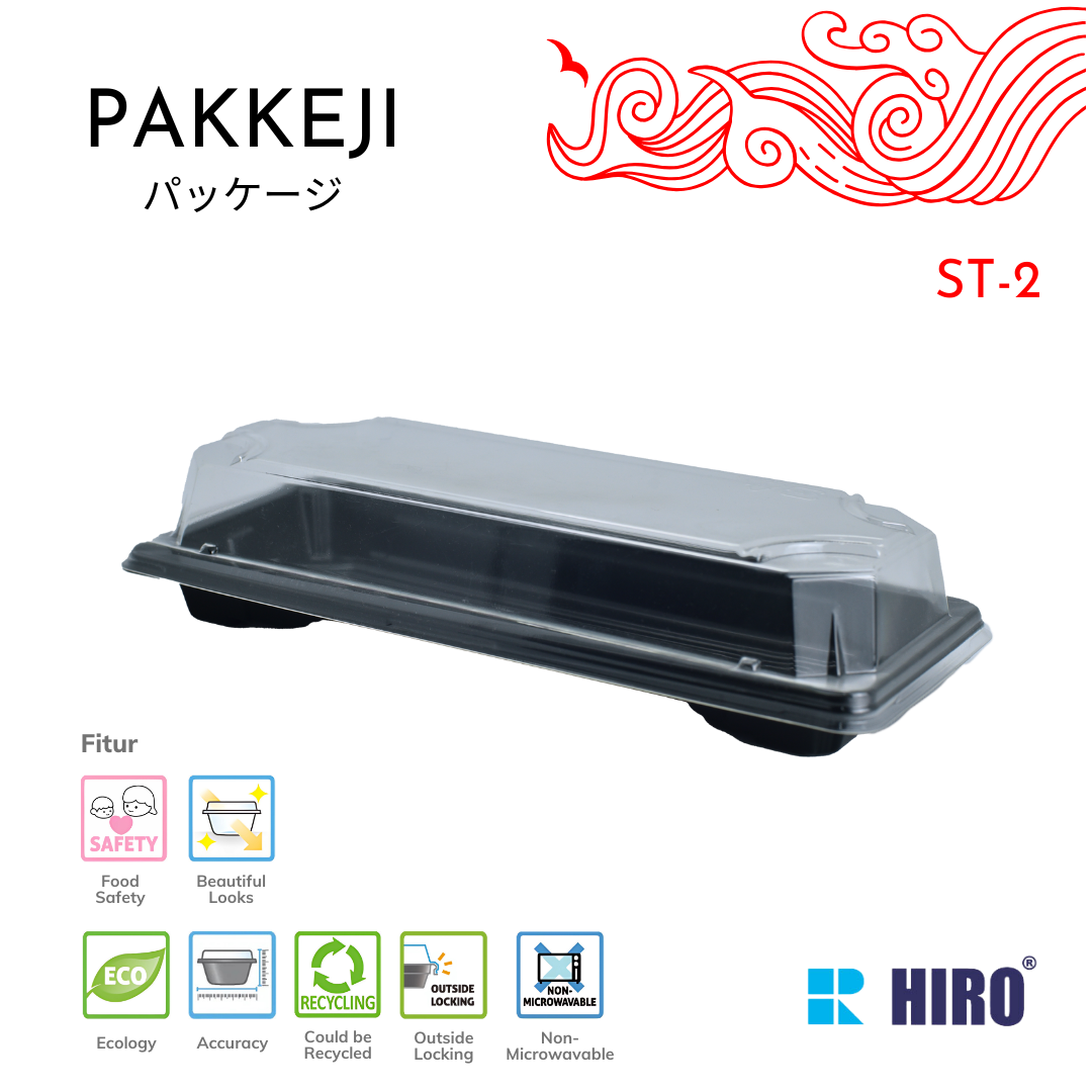 SUSHI TRAY - ST-2 BLACK - HIRO FOOD